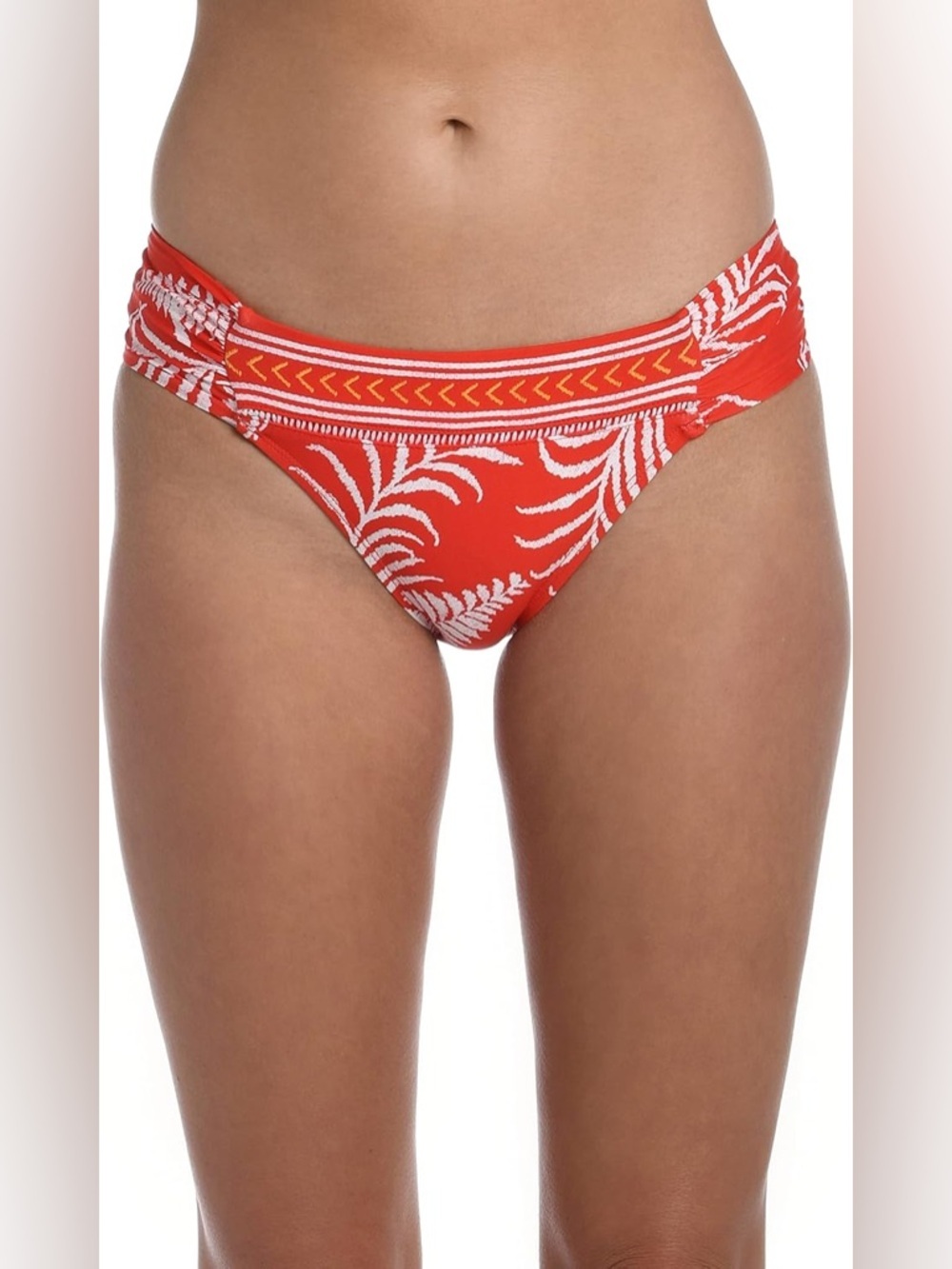 NWT La Blanca Woman’s Red Tropical Print Hipster Bikini Bottom Size 16